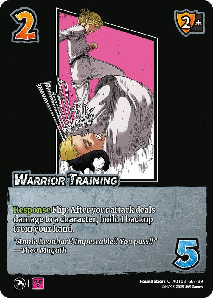 UniVersus Attack on Titan: Apocalypse Warrior Training 66/189 Common Near Mint