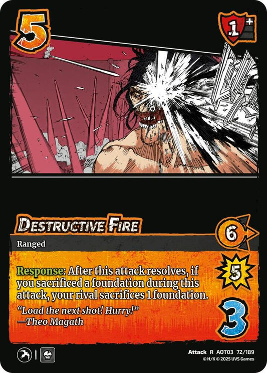 UniVersus Attack on Titan: Apocalypse Destructive Fire 72/189 Rare Foil