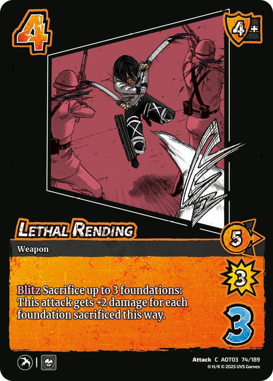 UniVersus Attack on Titan: Apocalypse Lethal Rending 74/189 Common Near Mint