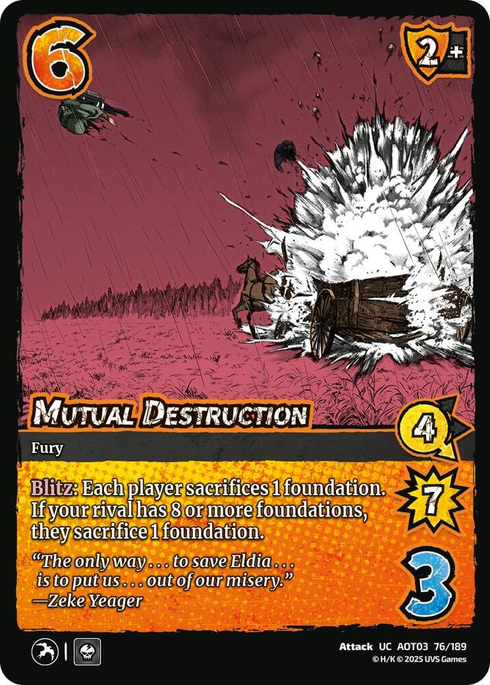UniVersus Attack on Titan: Apocalypse Mutual Destruction 76/189 Uncommon Near Mint
