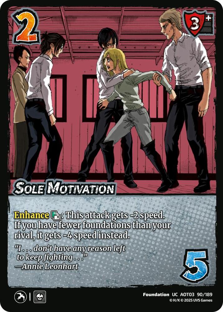 UniVersus Attack on Titan: Apocalypse Sole Motivation 90/189 Uncommon Near Mint