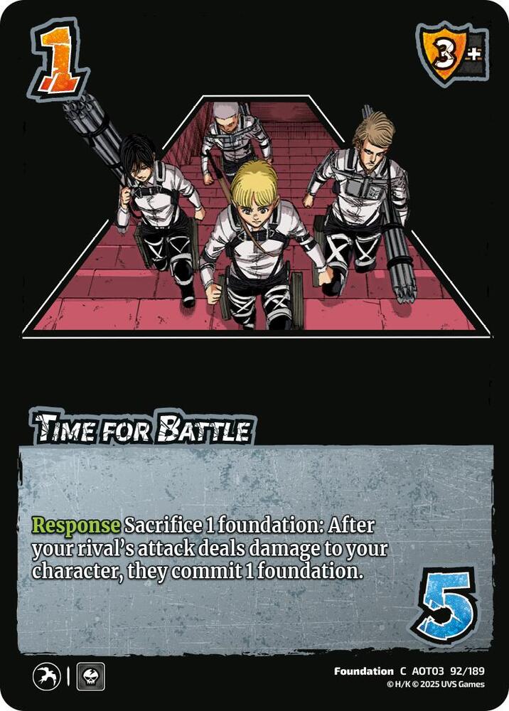 UniVersus Attack on Titan: Apocalypse Time for Battle 92/189 Common Near Mint