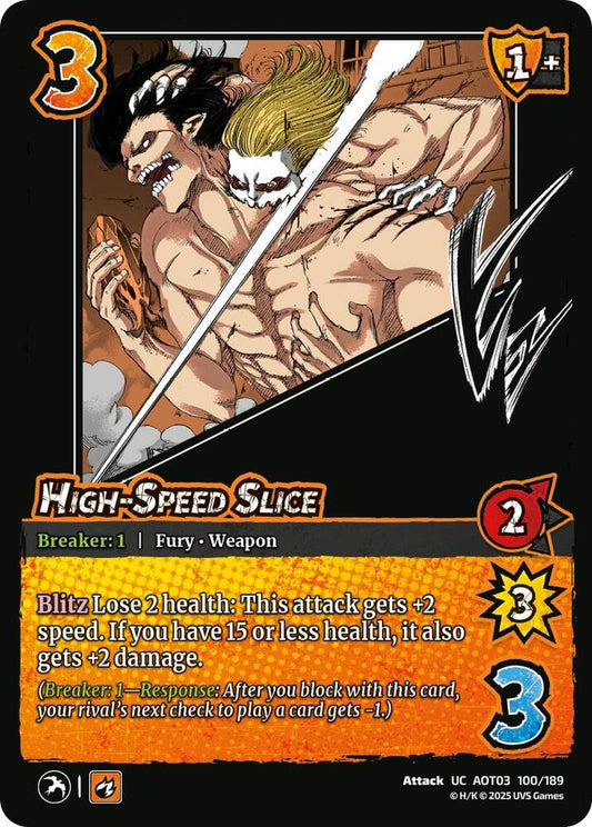 UniVersus Attack on Titan: Apocalypse High-Speed Slice 100/189 Uncommon Near Mint