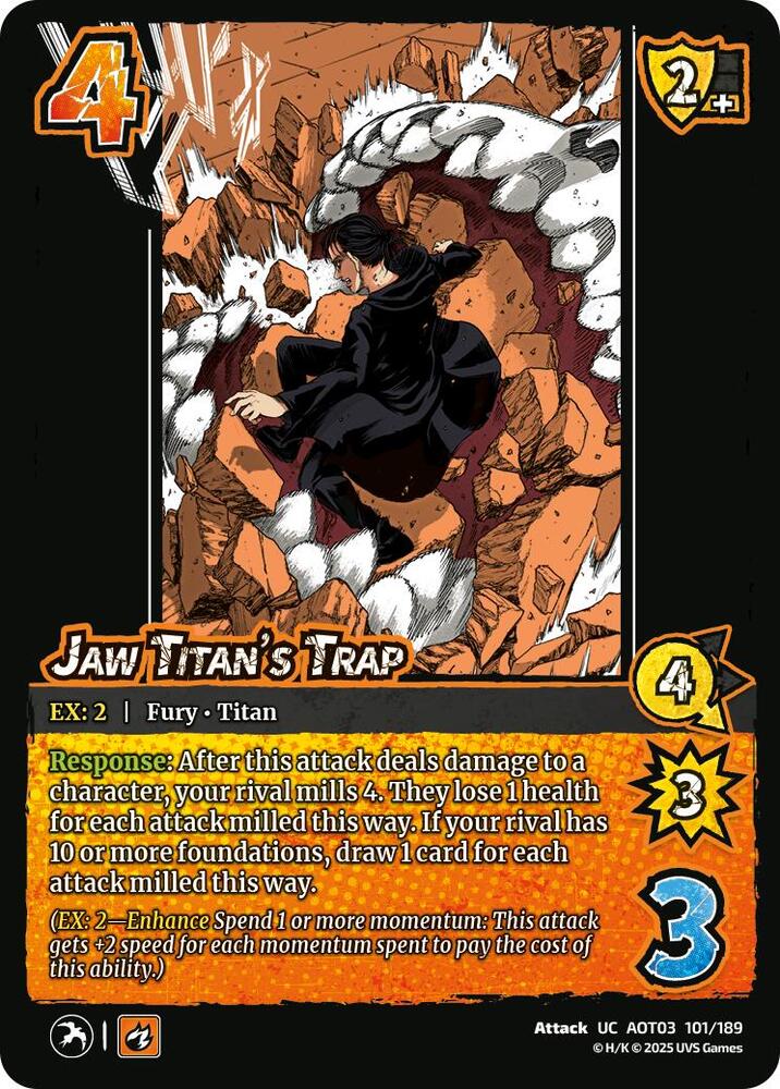 UniVersus Attack on Titan: Apocalypse Jaw Titan's Trap 101/189 Uncommon Near Mint