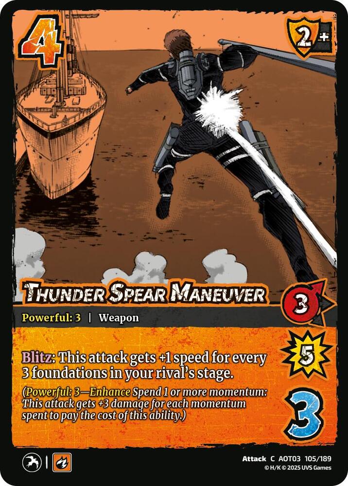 UniVersus Attack on Titan: Apocalypse Thunder Spear Maneuver 105/189 Common Near Mint