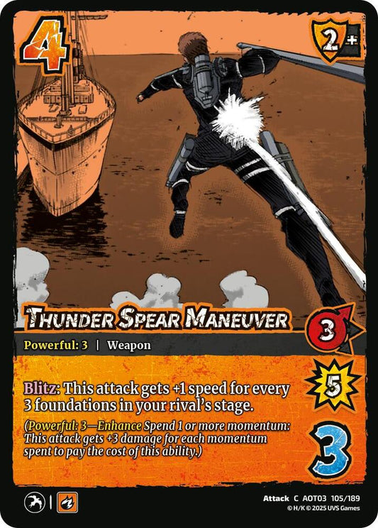 UniVersus Attack on Titan: Apocalypse Thunder Spear Maneuver 105/189 Common Near Mint