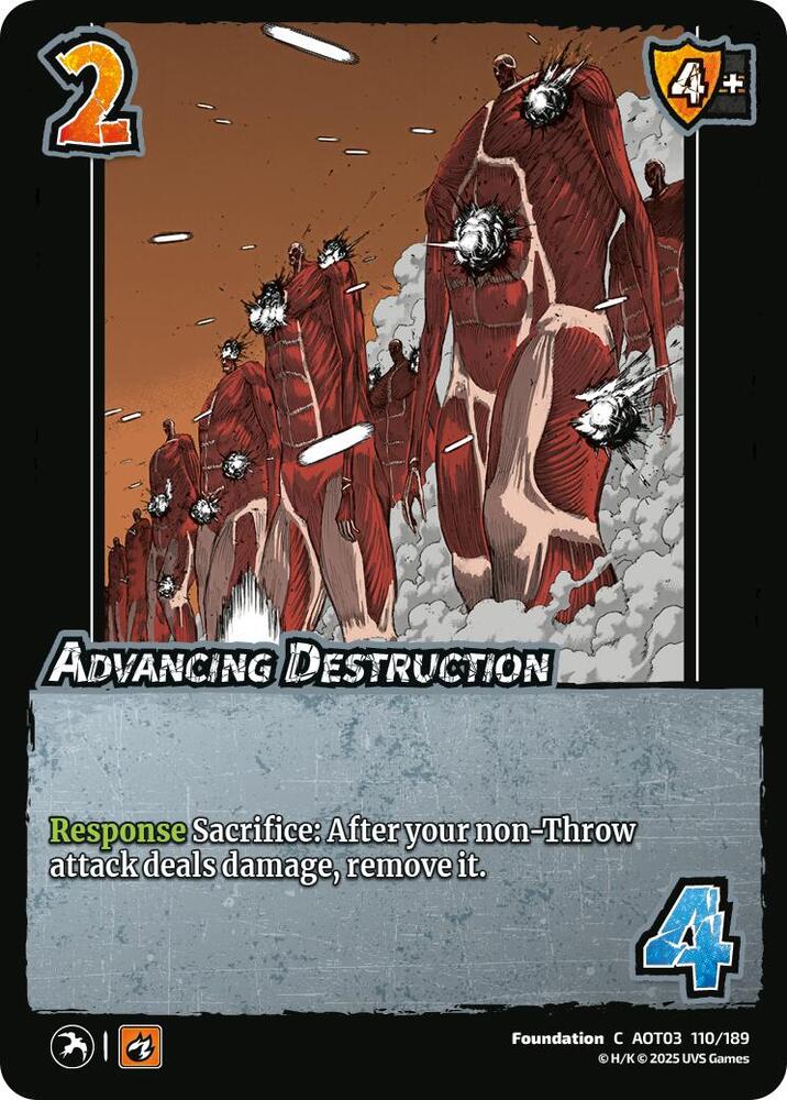 UniVersus Attack on Titan: Apocalypse Advancing Destruction 110/189 Common Near Mint