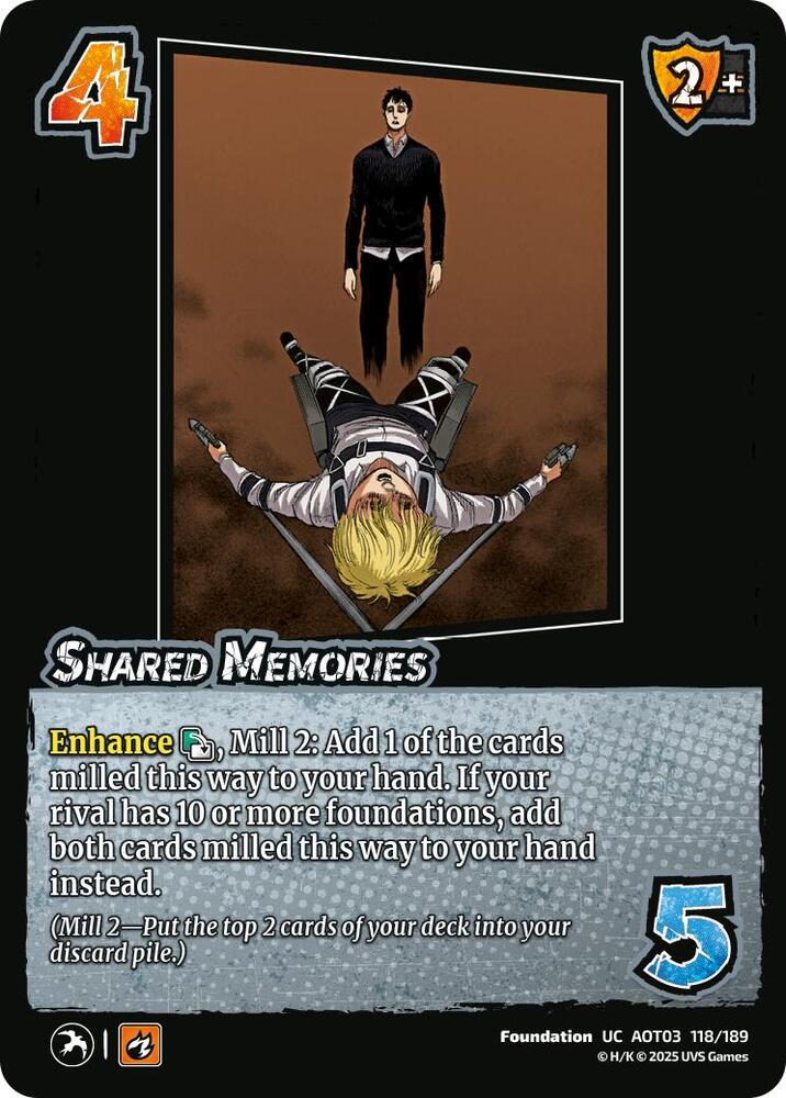 UniVersus Attack on Titan: Apocalypse Shared Memories 118/189 Uncommon Near Mint
