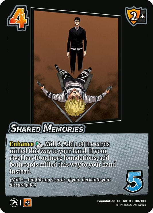 UniVersus Attack on Titan: Apocalypse Shared Memories 118/189 Uncommon Near Mint