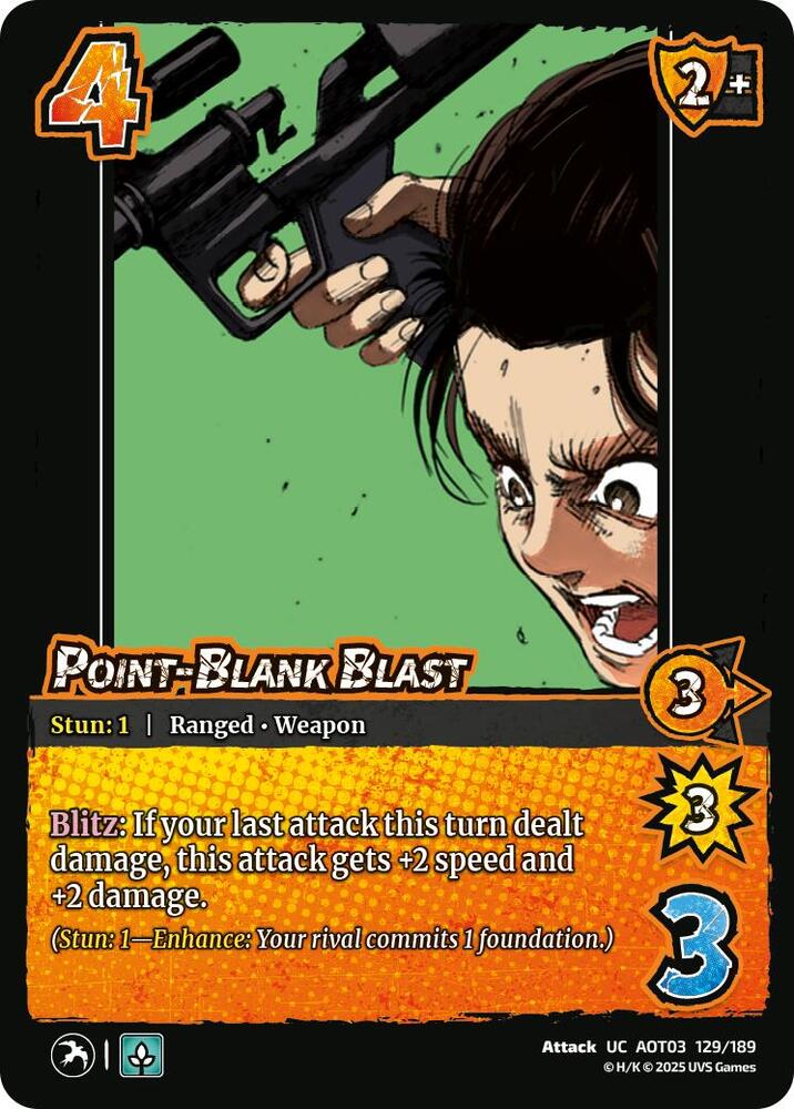 UniVersus Attack on Titan: Apocalypse Point-Blank Blast 129/189 Uncommon Near Mint