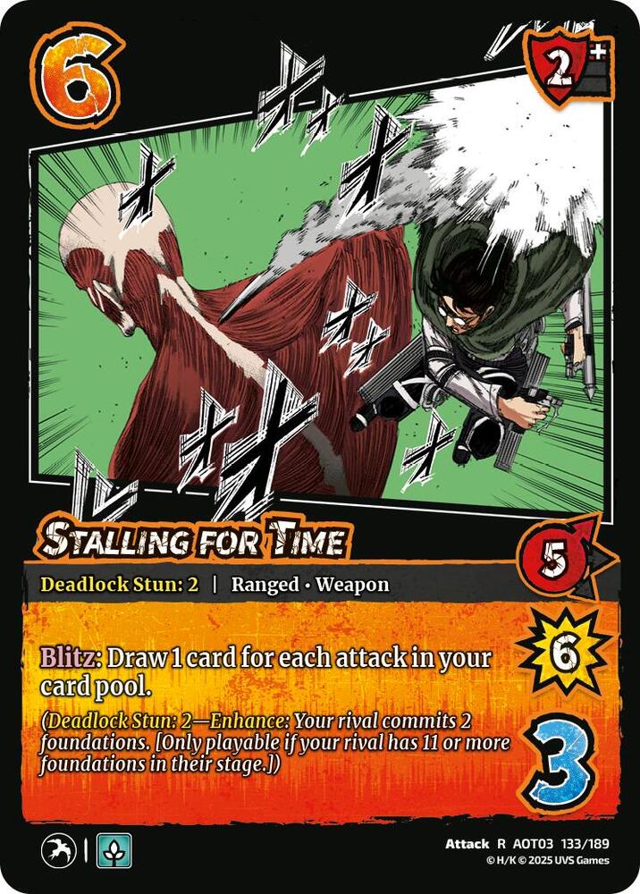 UniVersus Attack on Titan: Apocalypse Stalling for Time 133/189 Rare Near Mint Foil
