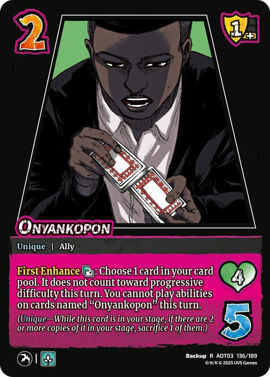 UniVersus Attack on Titan: Apocalypse Onyankopon 136/189 Rare Foil