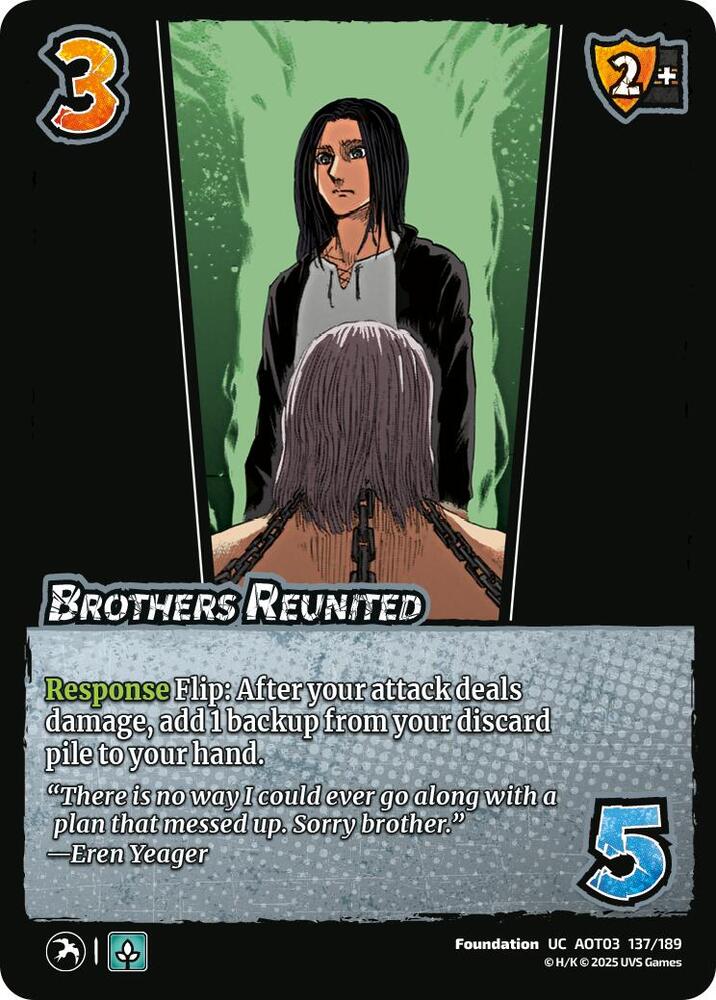 UniVersus Attack on Titan: Apocalypse Brothers Reunited 137/189 Uncommon Near Mint