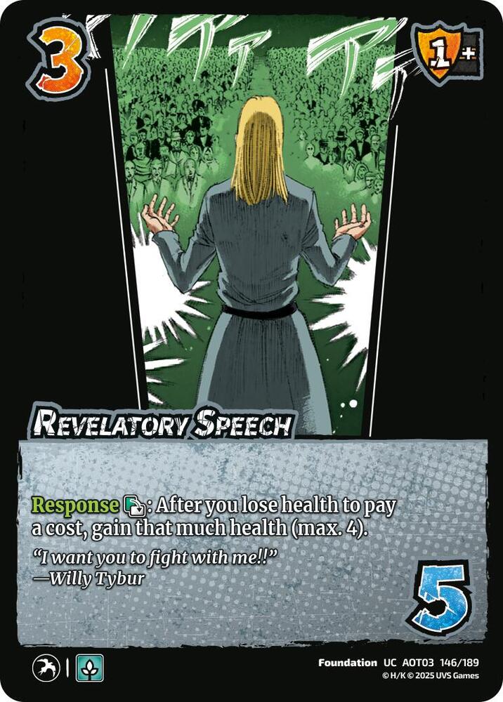 UniVersus Attack on Titan: Apocalypse Revelatory Speech 146/189 Uncommon Near Mint