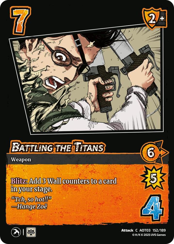 UniVersus Attack on Titan: Apocalypse Battling the Titans 152/189 Common Near Mint