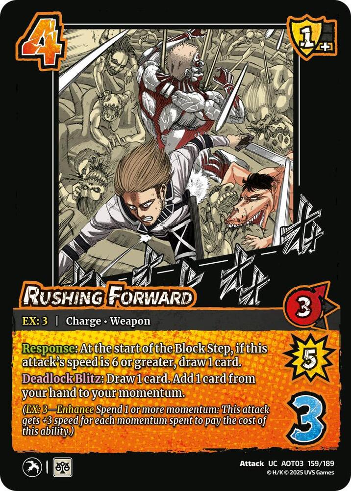 UniVersus Attack on Titan: Apocalypse Rushing Forward 159/189 Uncommon Near Mint