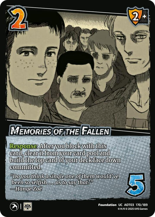 UniVersus Attack on Titan: Apocalypse Memories of the Fallen 170/189 Uncommon Near Mint