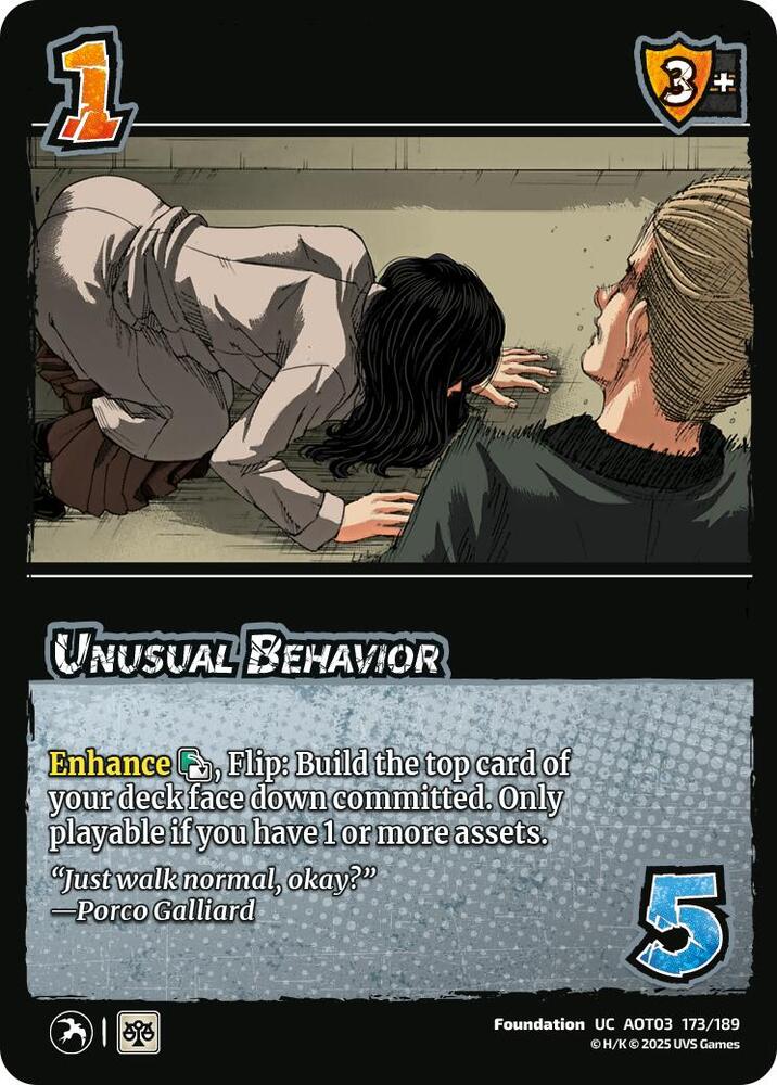 UniVersus Attack on Titan: Apocalypse Unusual Behavior 173/189 Uncommon Near Mint