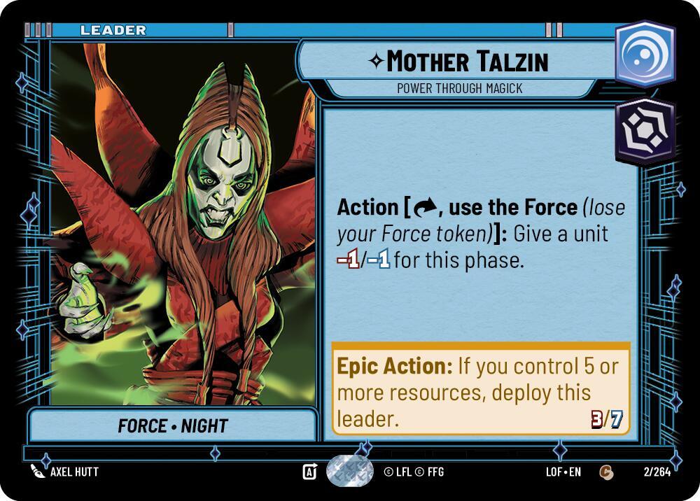 Star Wars Unlimited Legends of the Force Mother Talzin - Power Through Magick 002/264 Common Near Mint