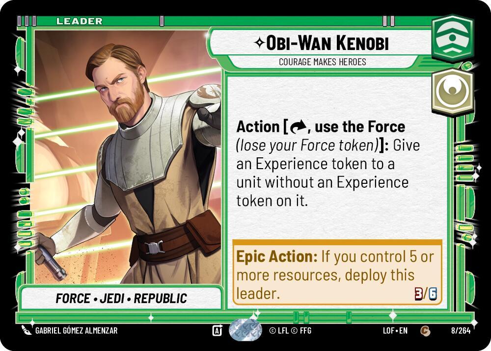 Star Wars Unlimited Legends of the Force Obi-Wan Kenobi - Courage Makes Heroes 008/264 Common Near Mint