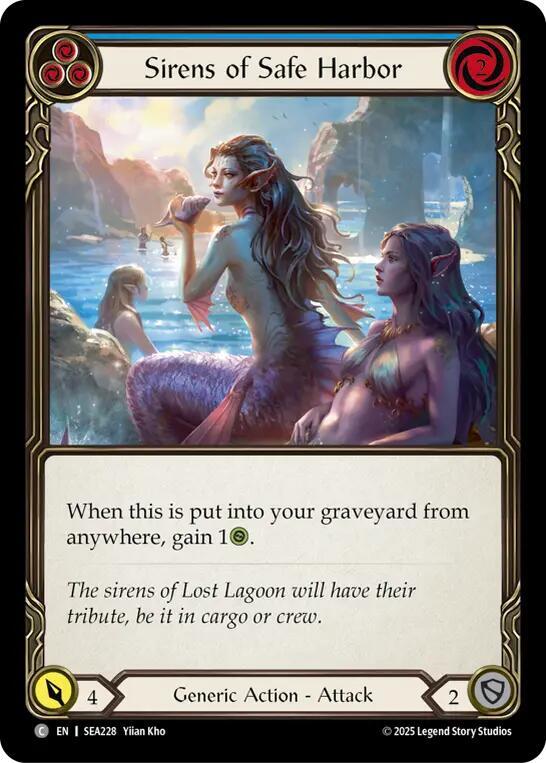 Flesh & Blood TCG High Seas Sirens of Safe Harbor (Blue) SEA228 Common Rainbow Foil