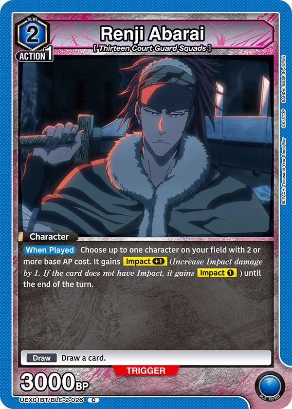 Union Arena UEX01BT: BLEACH: Thousand-Year Blood War Vol.2 Renji Abarai (026) UEX01BT/BLC-2-026 Common Near Mint