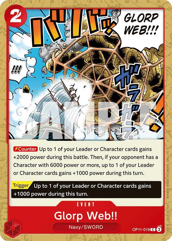 One Piece Card Game A Fist of Divine Speed Glorp Web!! OP11-019 C Near Mint