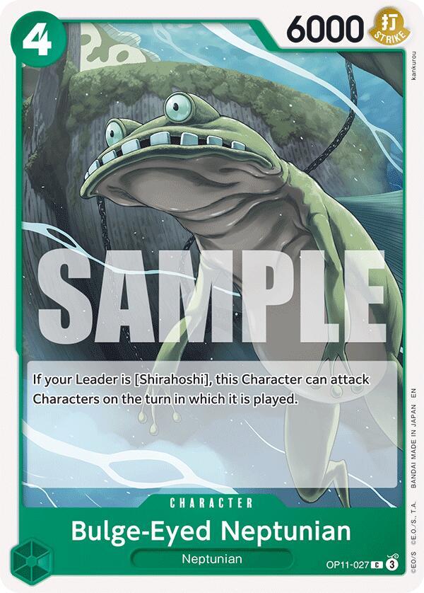 One Piece Card Game A Fist of Divine Speed Bulge-Eyed Neptunian OP11-027 C Near Mint