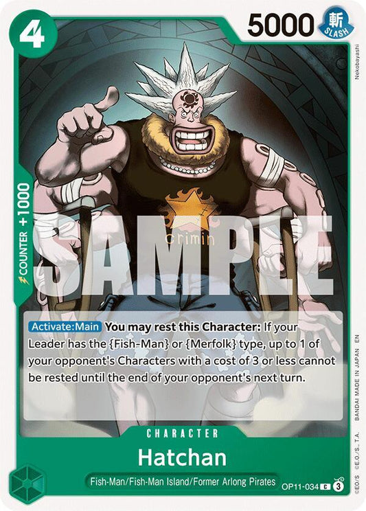 One Piece Card Game A Fist of Divine Speed Hatchan OP11-034 Common