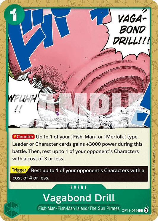 One Piece Card Game A Fist of Divine Speed Vagabond Drill OP11-039 Common