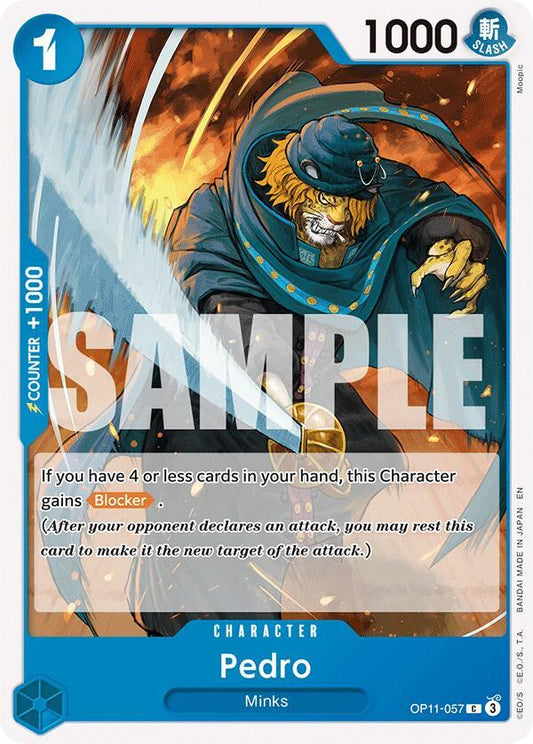 One Piece Card Game A Fist of Divine Speed Pedro OP11-057 Common