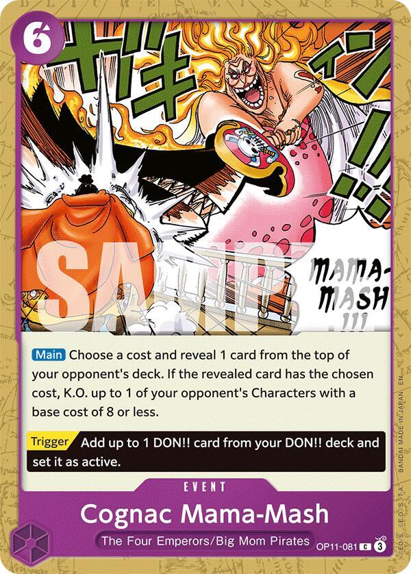 One Piece Card Game A Fist of Divine Speed Cognac Mama-Mash OP11-081 C Near Mint