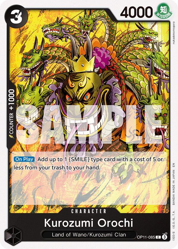 One Piece Card Game A Fist of Divine Speed Kurozumi Orochi OP11-085 C Near Mint