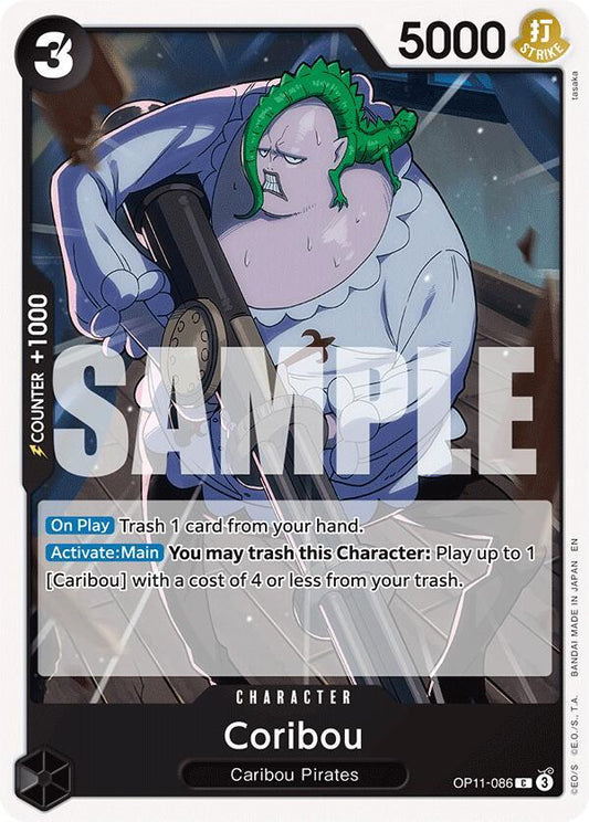 One Piece Card Game A Fist of Divine Speed Coribou OP11-086 Common