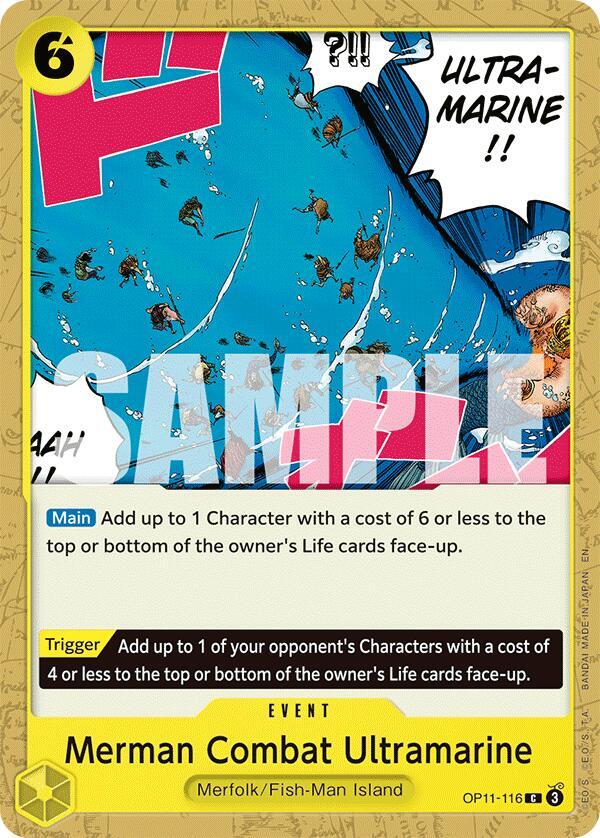 One Piece Card Game A Fist of Divine Speed Merman Combat Ultramarine OP11-116 C Near Mint