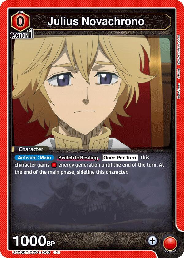 Union Arena UE08BT: Black Clover Julius Novachrono (068) UE08BT/BCV-1-068 Common Near Mint