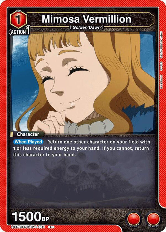 Union Arena UE08BT: Black Clover Mimosa Vermillion (091) UE08BT/BCV-1-091 Uncommon
