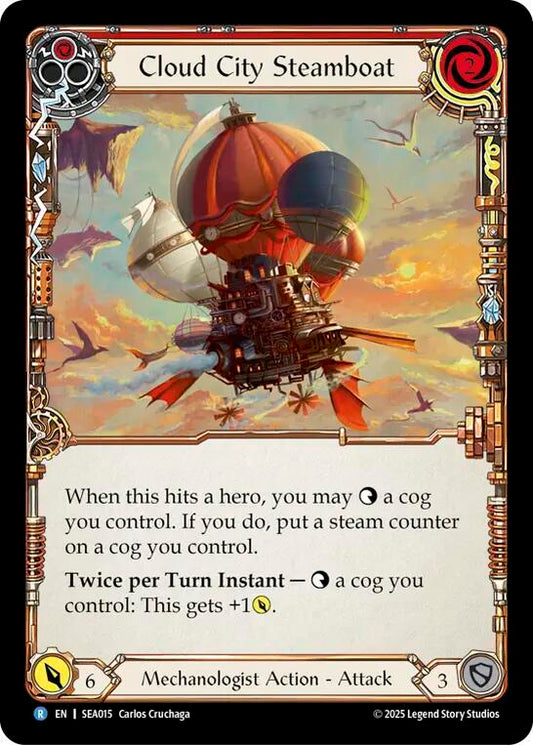 Flesh & Blood TCG High Seas Cloud City Steamboat (Red) SEA015 Rare