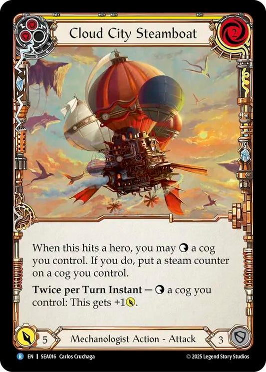 Flesh & Blood TCG High Seas Cloud City Steamboat (Yellow) SEA016 Rare