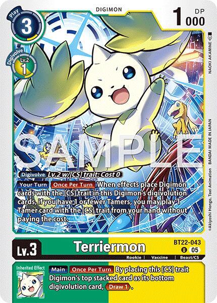 Digimon TCG Cyber Eden Terriermon BT22-043 U Uncommon