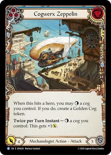 Flesh & Blood TCG High Seas Cogwerx Zeppelin (Blue) SEA020 Rare