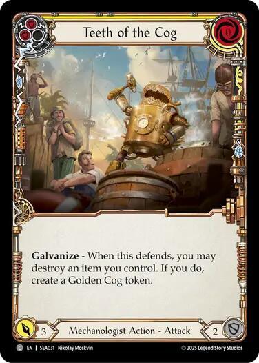 Flesh & Blood TCG High Seas Teeth of the Cog (Yellow) SEA031 Common Near Mint