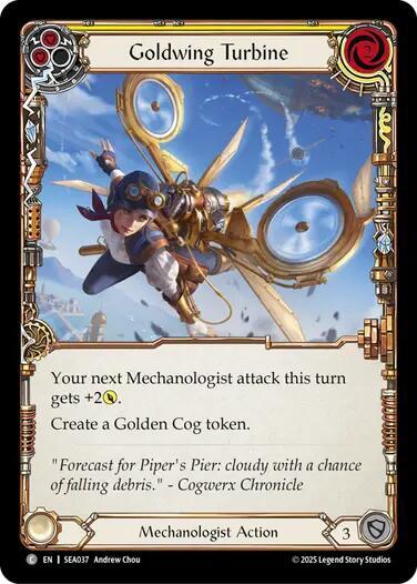 Flesh & Blood TCG High Seas Goldwing Turbine (Yellow) SEA037 Common