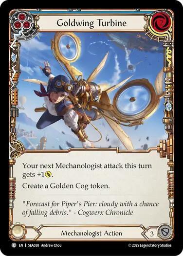 Flesh & Blood TCG High Seas Goldwing Turbine (Blue) SEA038 Common