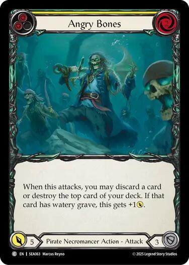 Flesh & Blood TCG High Seas Jittery Bones (Yellow) SEA069 Common Rainbow Foil
