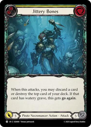 Flesh & Blood TCG High Seas Jittery Bones (Yellow) SEA069 Common Near Mint Rainbow Foil