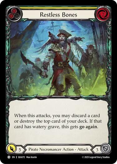 Flesh & Blood TCG High Seas Restless Bones (Yellow) SEA072 Common