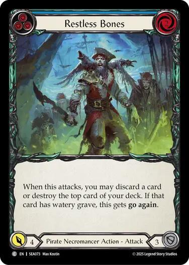 Flesh & Blood TCG High Seas Restless Bones (Blue) SEA073 Common Near Mint