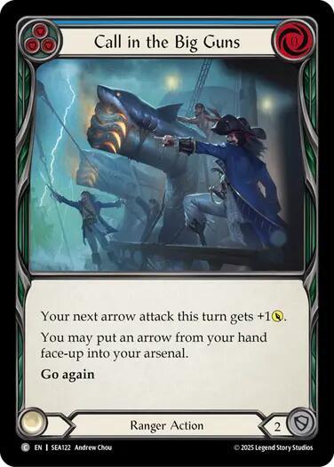 Flesh & Blood TCG High Seas Call in the Big Guns (Blue) SEA122 Common Near Mint Rainbow Foil