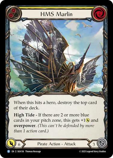 Flesh & Blood TCG High Seas HMS Marlin SEA136 Rare Near Mint Rainbow Foil